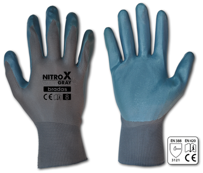Перчатки защитные NITROX GRAY нитрил, размер 8 RWNGY8 фото