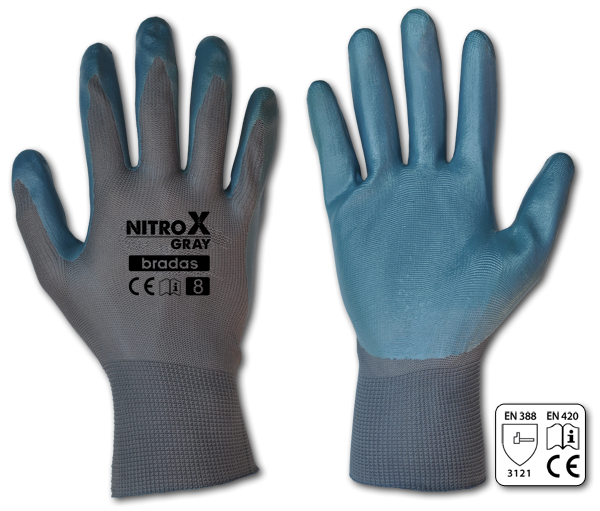Перчатки защитные NITROX GRAY нитрил, размер 9 RWNGY9 фото