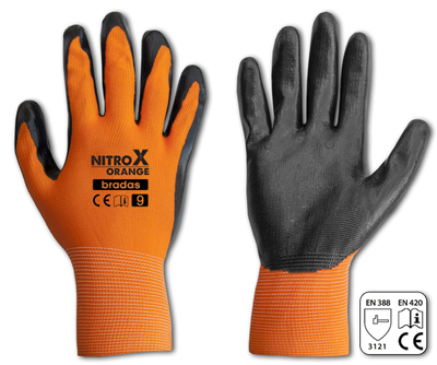 Перчатки защитные NITROX ORANGE нитрил, размер 8 RWNO8 фото