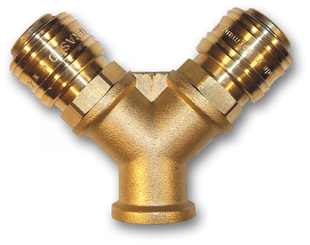 Двійник пневматичний з РВ 3/8", латунь, ESSK, GK1372 GK1372 фото