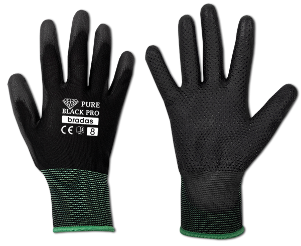 Перчатки защитные PURE BLACK PRO полиуретан, размер 8 RWPBCP8 фото