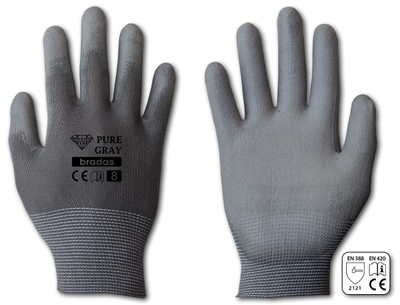 Перчатки защитные PURE GRAY полиуретан, размер 11 RWPGY11 фото