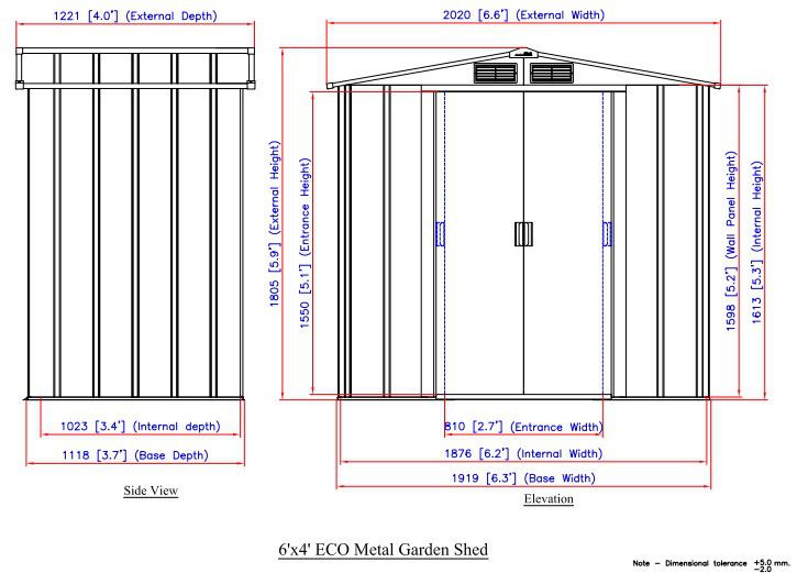 Сарай металлический ECO 202x122x181 см зеленый с белым 714232692 фото