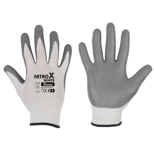 Рукавички захисні NITROX WHITE нітрил, розмір 10 RWNWH10 фото
