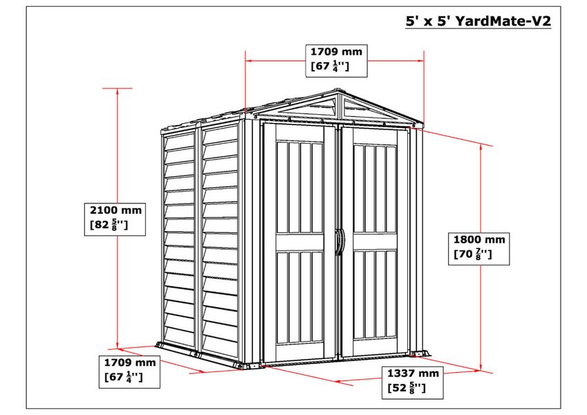 Сарай пластиковий YardMate 171x171x210 см темно-сірий 1850349419 фото