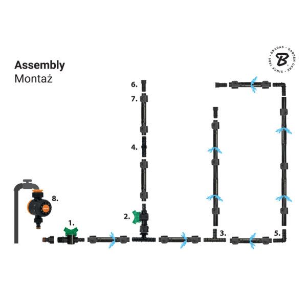 Комплект з крапельної трубкою 50 м, WATER FLOW DRIP DSWWF50-SET2 фото