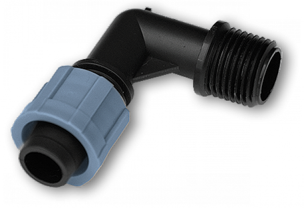 Коліно сполучне крапельна стрічка – різьба зовнішня 3/4" DSTA02-34L фото