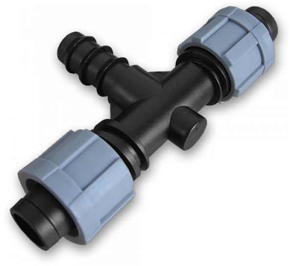 Трійник крапельна стрічка х2 / з'єднувач для трубки 16мм, DSTA03-16L DSTA03-16L фото