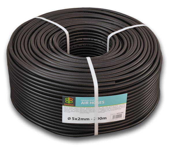 Шланг технічний AIR HOSES 5*2мм, 20 BAR, 18 м - чорний AH05*2BK18 фото