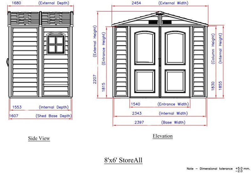 Сарай пластиковый StoreAll 245x168x220 см слоновая кость, коричневая крыша 712872248 фото