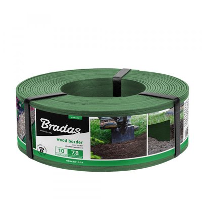 Бордюр WOOD BORDER, 78 мм х 2,8 мм х 10 м, зеленый OBWGR1008 фото
